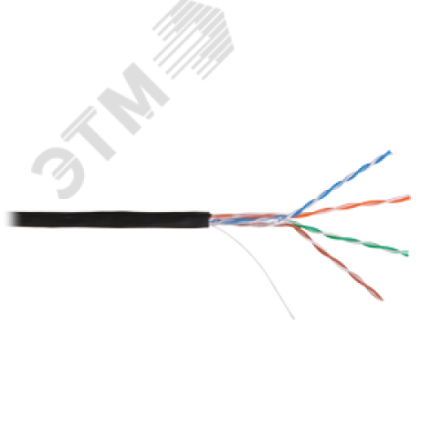 Кабель витая пара СORDLINE U/UTP 5e Сu 4х2х0.51 PE OUT PROF черный 305м