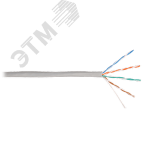 Кабель витая пара СORDLINE U/UTP 5e Сu 4х2х0.48 PVC IN MID серый 305м