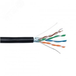 Кабель витая пара СORDLINE F/UTP 5e Сu 4х2х0.48 PE OUT MID черный 305м
