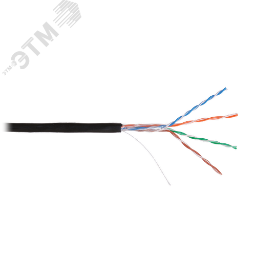 Кабель витая пара СORDLINE U/UTP 5e Сu 4х2х0.48 PE OUT MID черный 305м