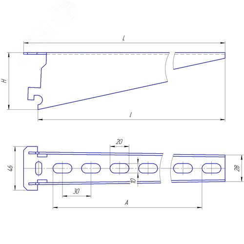 Полка кабельная К1163 УТ1,5 оцинкованный лист S2,0
