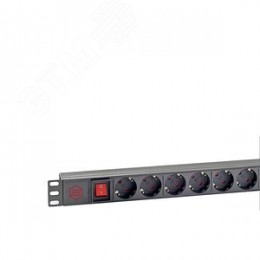 Блок розеток 19' на 8 розеток. выключатель. гнездо C14 под шнур