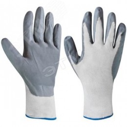 Перчатки нейлоновые с нитриловым покрытием 10''