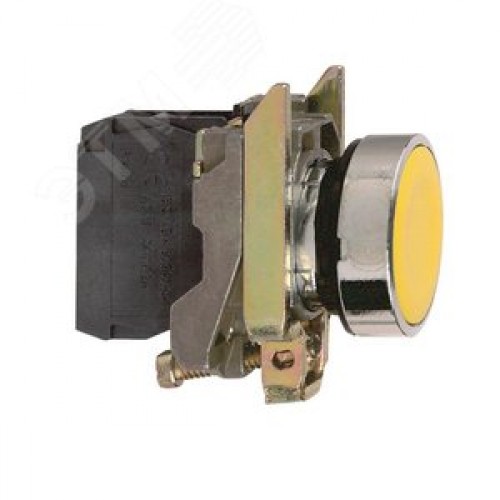 Кнопка желтая без фиксации 22 мм 1но