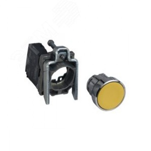 Кнопка желтая без фиксации 22 мм 1но