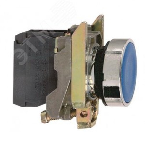 Кнопка синяя без фиксации 22мм 1но