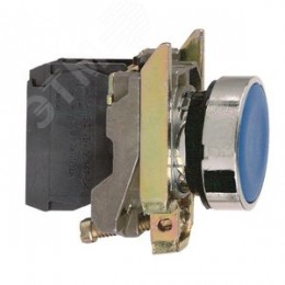 Кнопка синяя без фиксации 22мм 1но