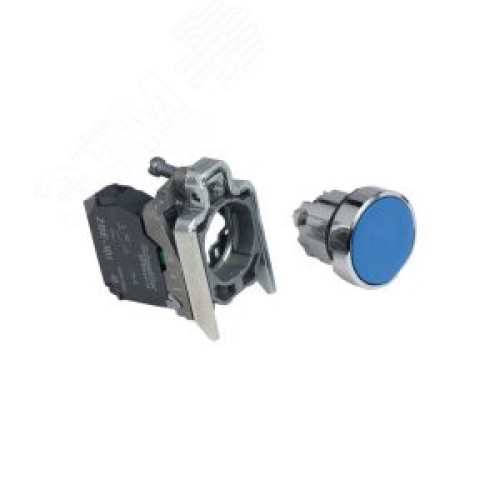 Кнопка синяя без фиксации 22мм 1но