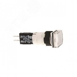 Лампа сигнальная 16ММ 12-24В белая квадратная