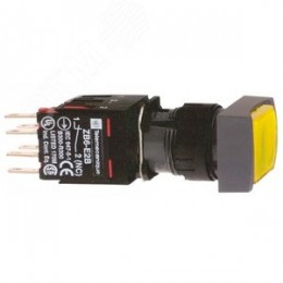 Кнопка квадратная с подсветкой желтая