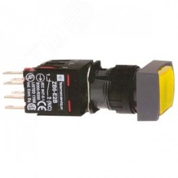 Кнопка квадратная с подсветкой желтая