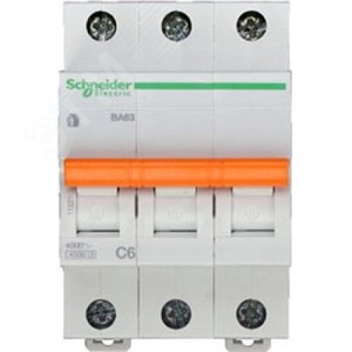 Выключатель автоматический трехполюсный 6А С ВА63 4.5кА