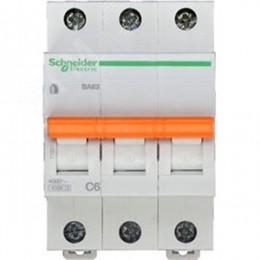 Выключатель автоматический трехполюсный 6А С ВА63 4.5кА
