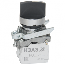 Переключатель КПЕ2620РС-черный-2но+0нз-ручка-фикс-3поз-IP65