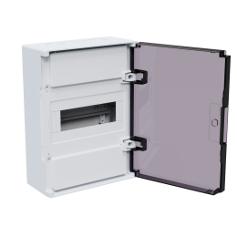Щит ЩРН-п-8 пластиковый распред. OptiBox Pro 8-NKR-IP40 8м. навесной с пласт. черной прозрач. дверцей  IP40
