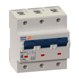 Выключатель автоматический трехполюсный 125А C 8кА OptiDin BM125-3C125-8ln-УХЛ3