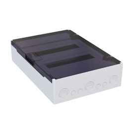 Щит ЩРН-п-24 белый с черной полупрозрачной дверью IP40 OptiBox PRO
