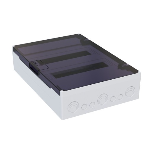 Щит ЩРН-п-24 белый с черной полупрозрачной дверью IP40 OptiBox PRO