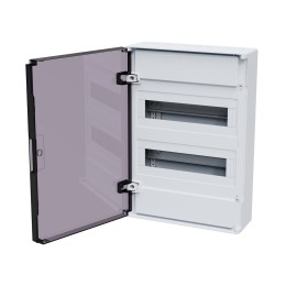 Щит ЩРН-п-24 белый с черной полупрозрачной дверью IP40 OptiBox PRO