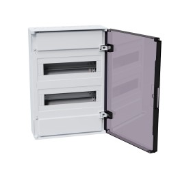 Щит ЩРН-п-24 белый с черной полупрозрачной дверью IP40 OptiBox PRO