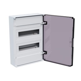 Щит ЩРН-п-24 белый с черной полупрозрачной дверью IP40 OptiBox PRO