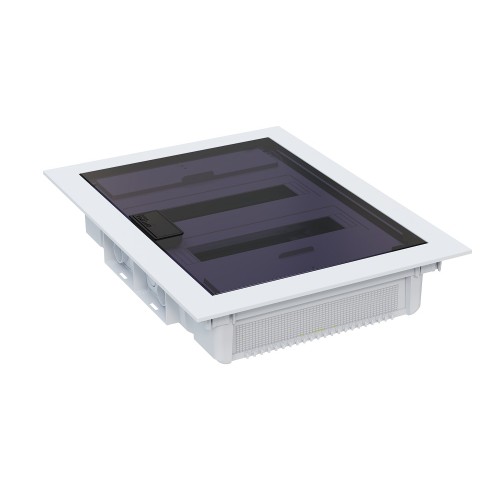 Щит ЩРВ-п-24 белый с черной полупрозрачной дверью IP40 OptiBox PRO
