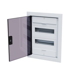 Щит ЩРВ-п-24 белый с черной полупрозрачной дверью IP40 OptiBox PRO