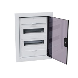 Щит ЩРВ-п-24 белый с черной полупрозрачной дверью IP40 OptiBox PRO