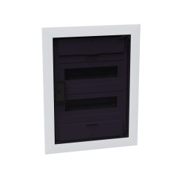 Щит ЩРВ-п-24 белый с черной полупрозрачной дверью IP40 OptiBox PRO
