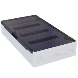 Щит ЩРН-п-36 белый с черной полупрозрачной дверью IP40 OptiBox PRO