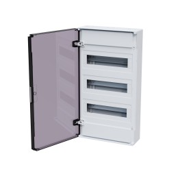 Щит ЩРН-п-36 белый с черной полупрозрачной дверью IP40 OptiBox PRO