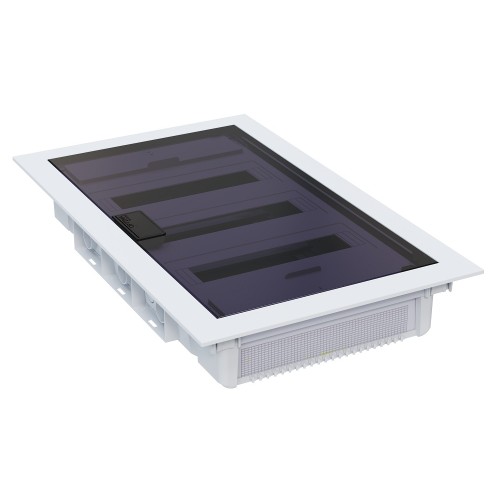 Щит ЩРВ-п-36 белый с черной полупрозрачной дверью IP40 OptiBox PRO