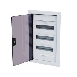 Щит ЩРВ-п-36 белый с черной полупрозрачной дверью IP40 OptiBox PRO