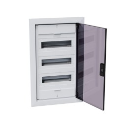 Щит ЩРВ-п-36 белый с черной полупрозрачной дверью IP40 OptiBox PRO