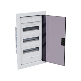 Щит ЩРВ-п-36 белый с черной полупрозрачной дверью IP40 OptiBox PRO