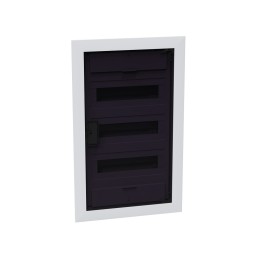 Щит ЩРВ-п-36 белый с черной полупрозрачной дверью IP40 OptiBox PRO