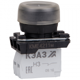 Кнопка КМЕ4211м-черный-1но+1нз-цилиндр-IP65