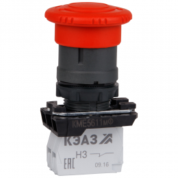 Кнопка КМЕ5611мФ-красный-1но+1нз-гриб-IP65