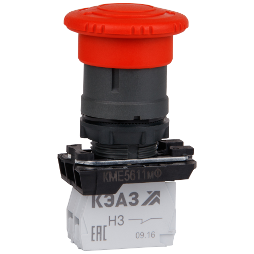 Кнопка КМЕ5611мФ-красный-1но+1нз-гриб-IP65