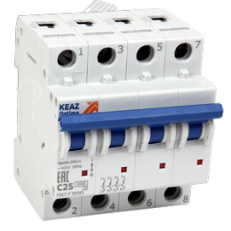 Выключатель автоматический четырехполюсный 10А C 6кА AC OptiDin BM63-4C10-УХЛ3