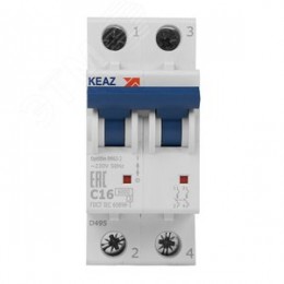 Выключатель автоматический двухполюсный 16А C 6кА AC OptiDin BM63-2C16-УХЛ3