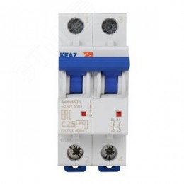 Выключатель автоматический двухполюсный 25А C 6кА AC OptiDin BM63-2C25-УХЛ3