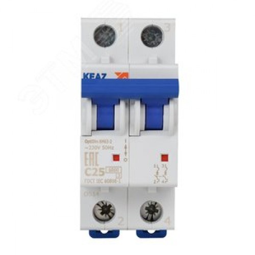 Выключатель автоматический двухполюсный 25А C 6кА AC OptiDin BM63-2C25-УХЛ3