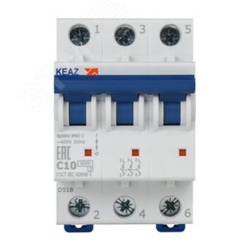 Выключатель автоматический трехполюсный 10А C 6кА AC OptiDin BM63-3C10-УХЛ3