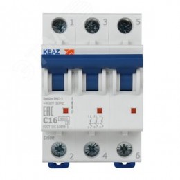 Выключатель автоматический трехполюсный 16А C 6кА AC OptiDin BM63-3C16-УХЛ3