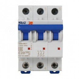Выключатель автоматический трехполюсный 20А C 6кА AC OptiDin BM63-3C20-УХЛ3