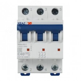 Выключатель автоматический трехполюсный 40А C 6кА AC OptiDin BM63-3C40-УХЛ3