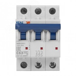 Выключатель автоматический трехполюсный 63А C 6кА AC OptiDin BM63-3C63-УХЛ3