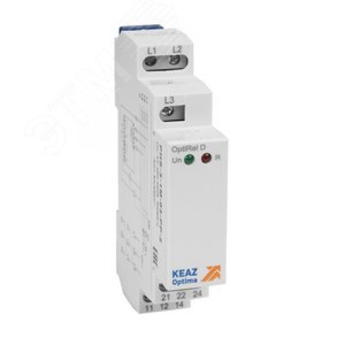 Реле контроля фаз OptiRel D PHS-3-1M-03-PP-2 чередования обрыва фаз трехфазный 2СО