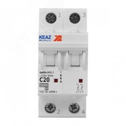 Выключатель автоматический двухполюсный 20А C 4,5кА AC OptiDin BM63-2C20-4,5-УХЛ3